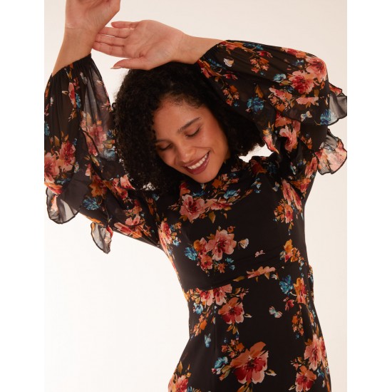 Midi Dress With Sleeve Details Midi Dress With Sleeve Details