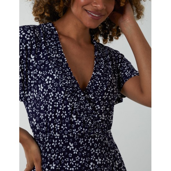Wrap Shirring Elastic Midi Dress Wrap Shirring Elastic Midi Dress