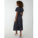 Wrap Shirring Elastic Midi Dress Wrap Shirring Elastic Midi Dress