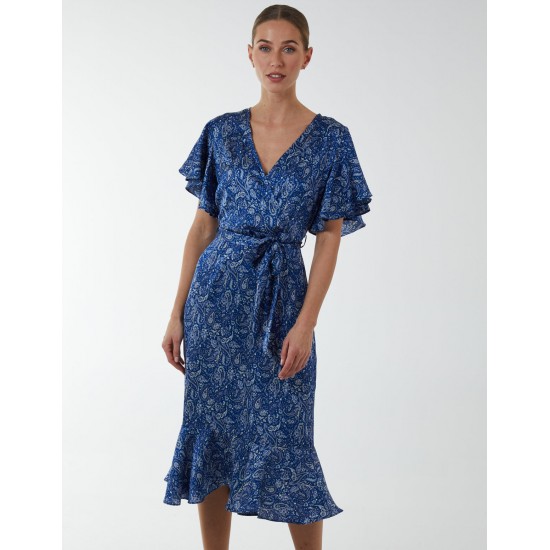 Wrap Ruffle Tiered Midi Dress Wrap Ruffle Tiered Midi Dress