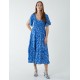 Sheared Bust Midi Dress With Angel Sleeve Sheared Bust Midi Dress With Angel Sleeve