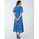 Sheared Bust Midi Dress With Angel Sleeve Sheared Bust Midi Dress With Angel Sleeve