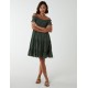 Bardot Shirred Neck Line Floaty Dress Bardot Shirred Neck Line Floaty Dress