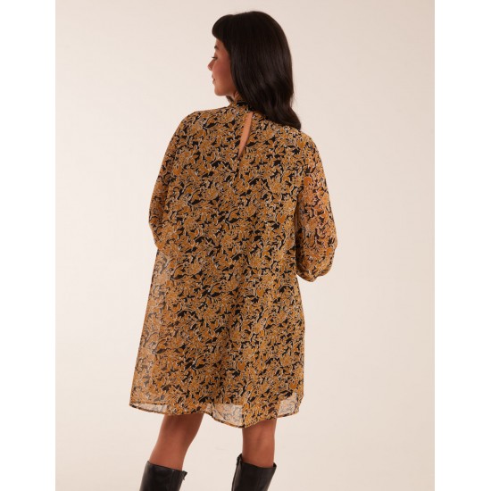 Keyhole Long Sleeve Swing Dress Keyhole Long Sleeve Swing Dress