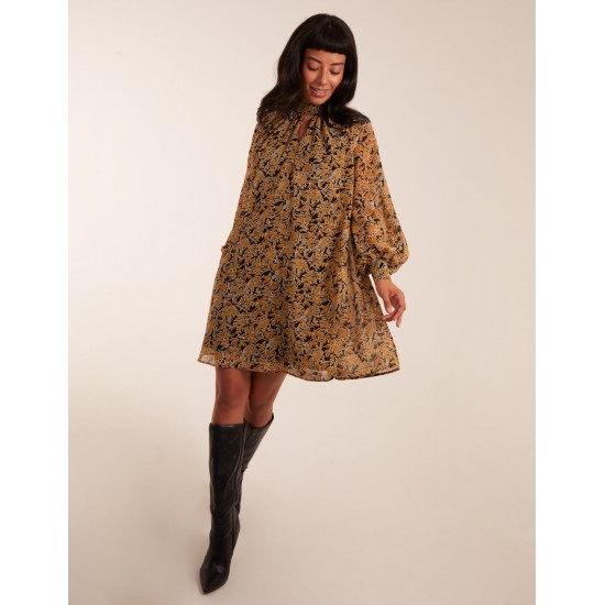 Keyhole Long Sleeve Swing Dress Keyhole Long Sleeve Swing Dress