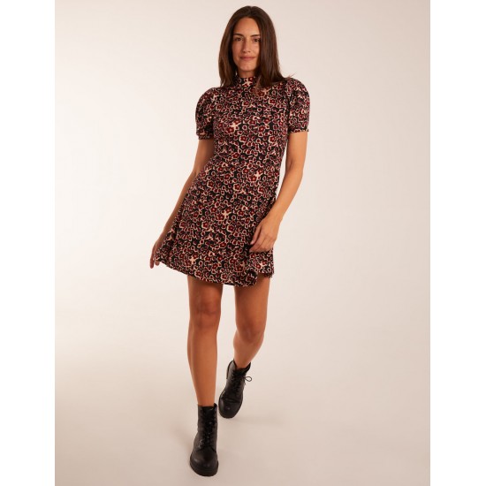 Floral Animal Smock Mini Dress