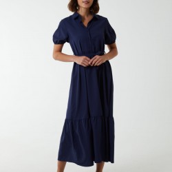 Belted Tiered Maxi Dress