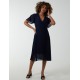 Wrap Tie Pleated Crossover Dress Wrap Tie Pleated Crossover Dress