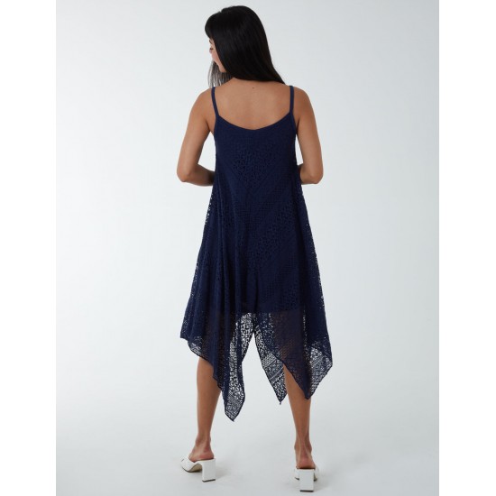 Crochet Strappy Hanky Dress