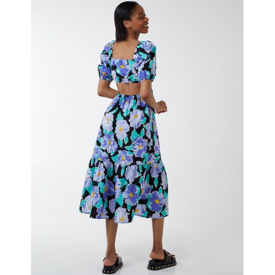 Floral Sweetheart Cut Out Dress Floral Sweetheart Cut Out Dress