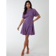 Godet Insert Mini Dress With Tie Godet Insert Mini Dress With Tie