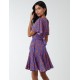 Godet Insert Mini Dress With Tie Godet Insert Mini Dress With Tie